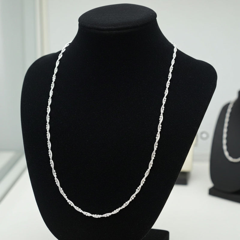 Bead Twist Snake Chain - 2mm on Bust