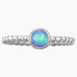 Beaded Band Blue Opal Ring