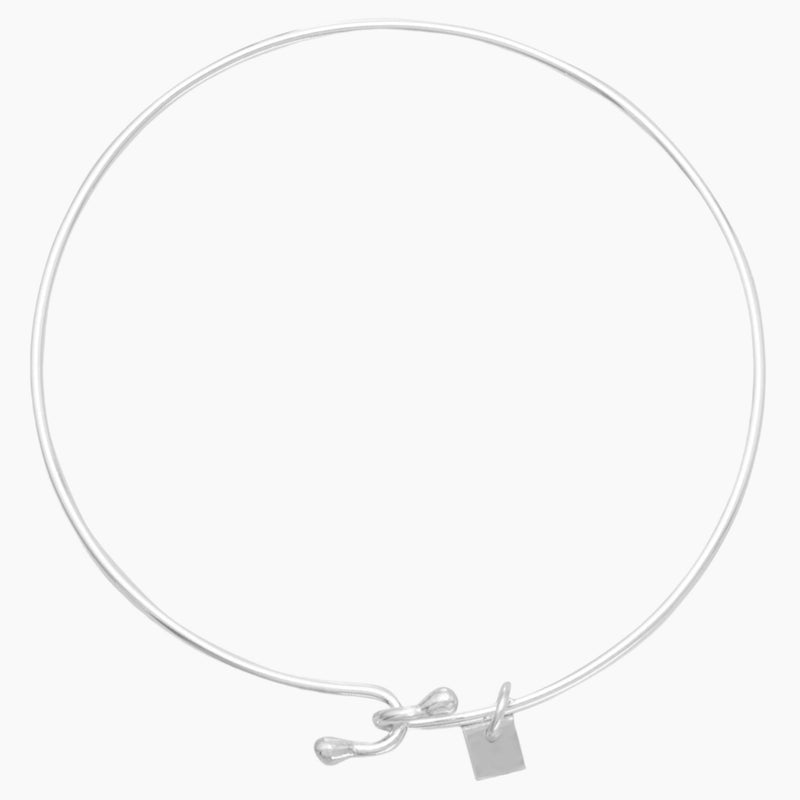 Beaded End Charm Bangle Bracelet