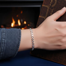 Beveled Curb Chain Bracelet - 4.4mm on Woman's Wrist