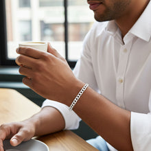 Beveled Curb Chain Bracelet - 4.4mm on Man's Wrist