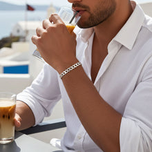 Beveled Curb Chain Bracelet - 5.7mm on Man's Wrist