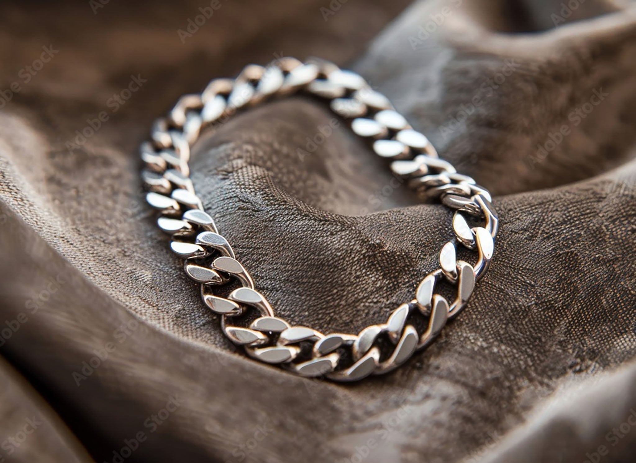 Beveled Curb Chain Bracelet - 6.6mm Example