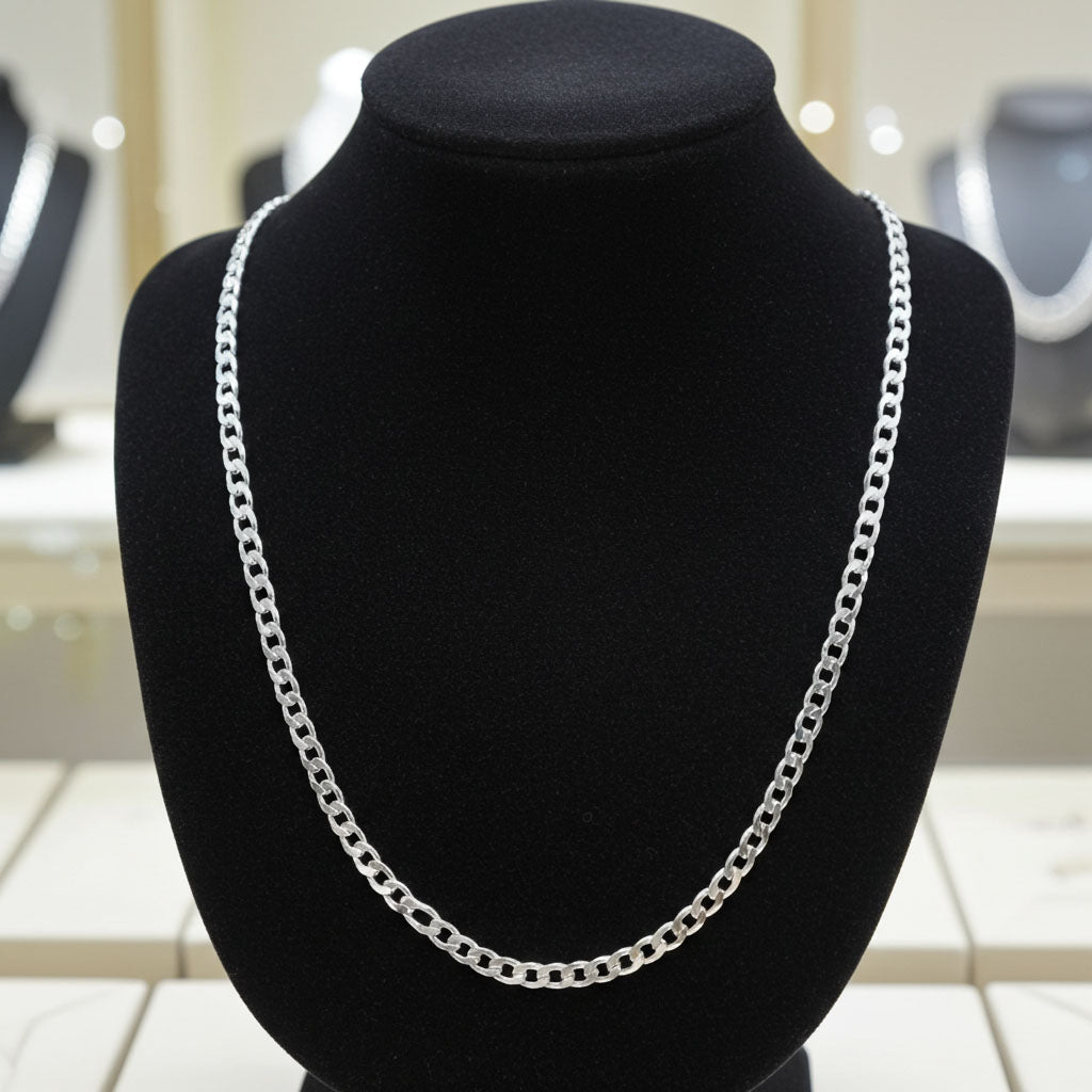Beveled Curb Chain - 4.4mm on Bust