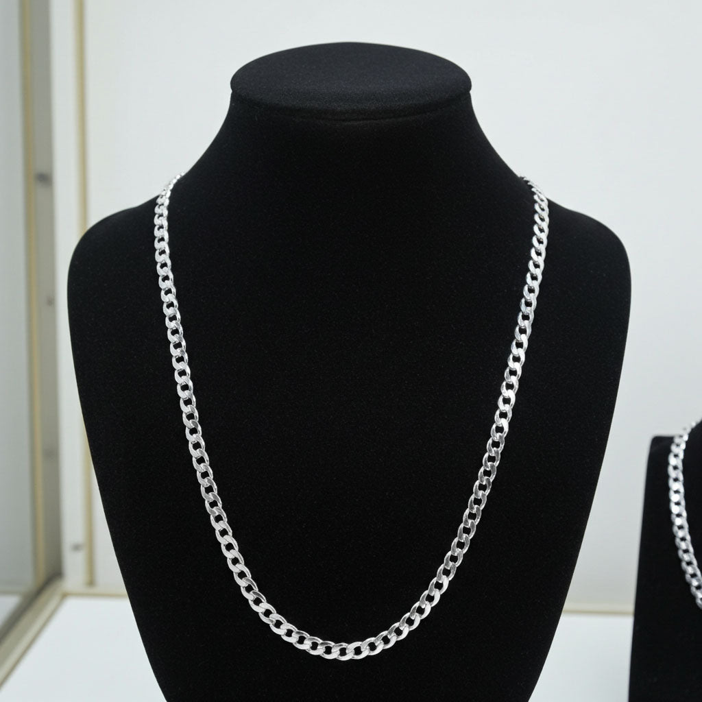 Beveled Curb Chain - 5.7mm on Bust