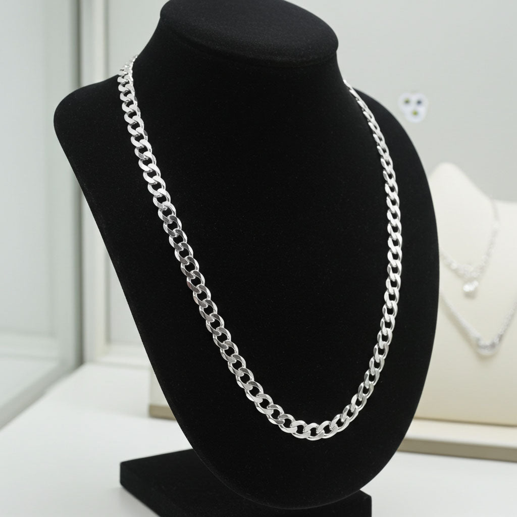 Beveled Curb Chain - 6.6mm on Bust