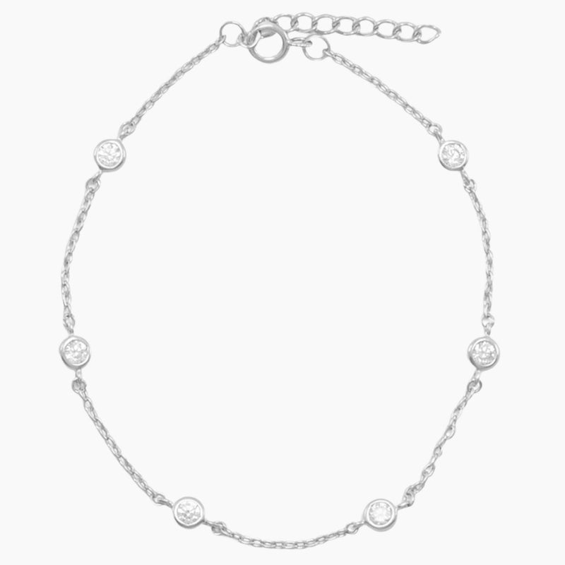 Bezel Set Cubic Zirconia Anklet