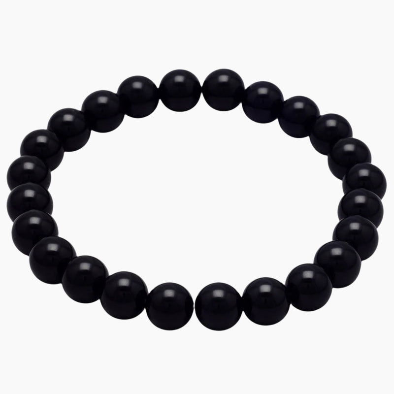 Black Onyx Bead Stretch Bracelet