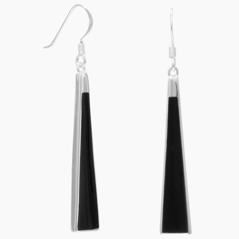 Black Onyx Triangle Shape Earrings