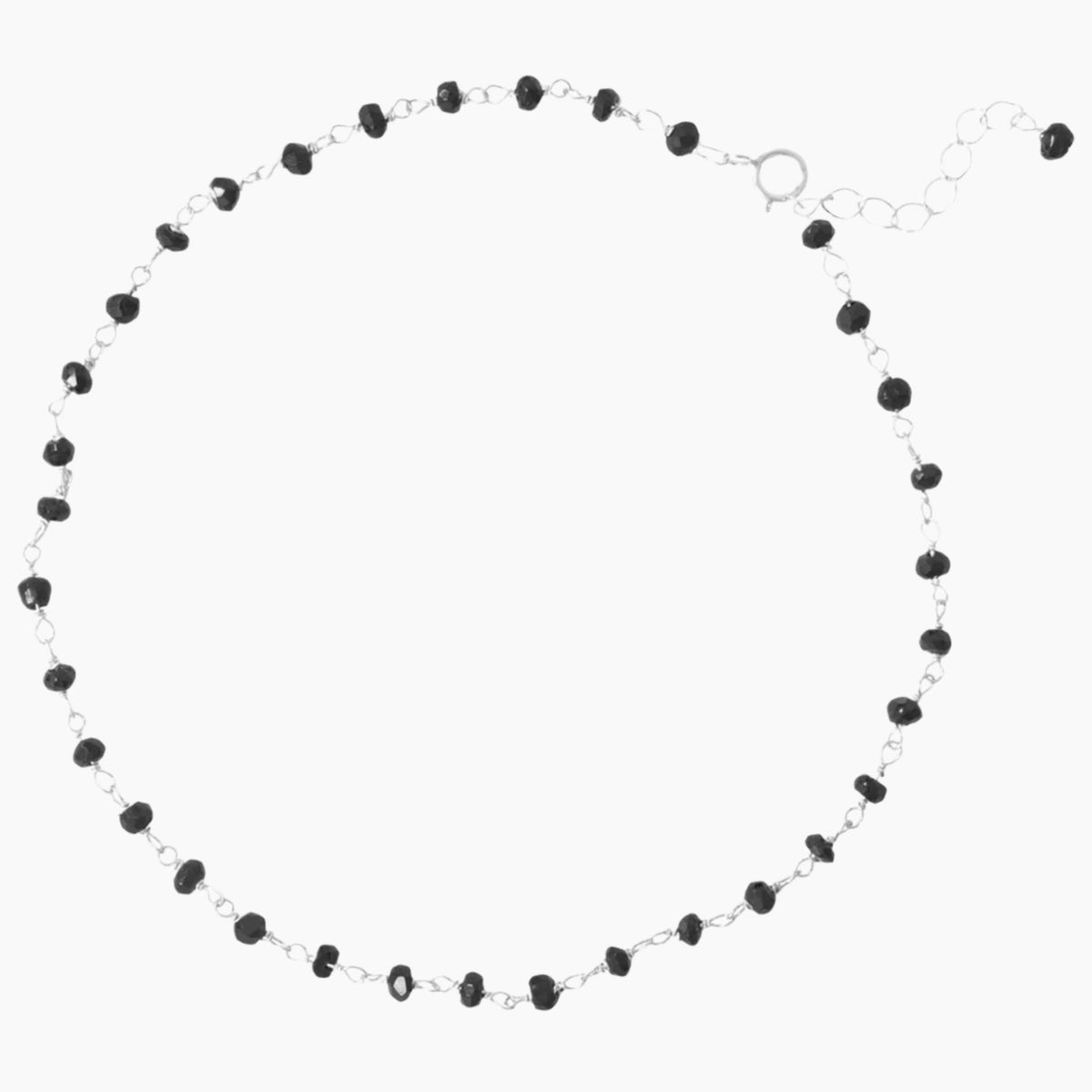 Black Spinel Bead Anklet