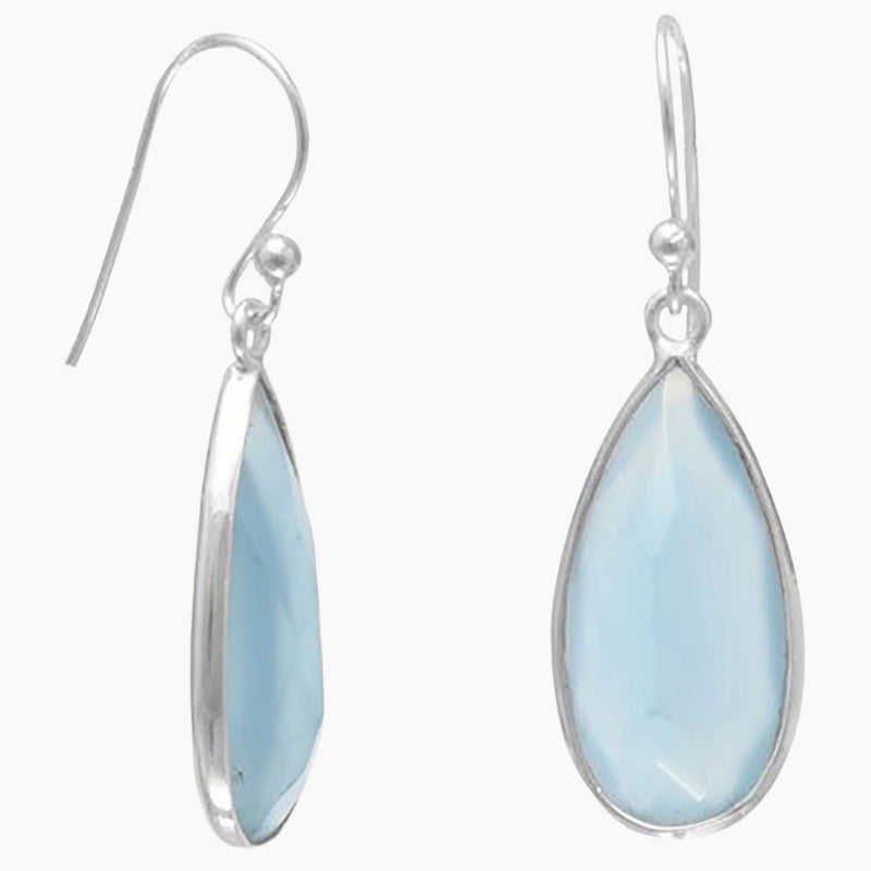 Blue Chalcedony Drop Earrings