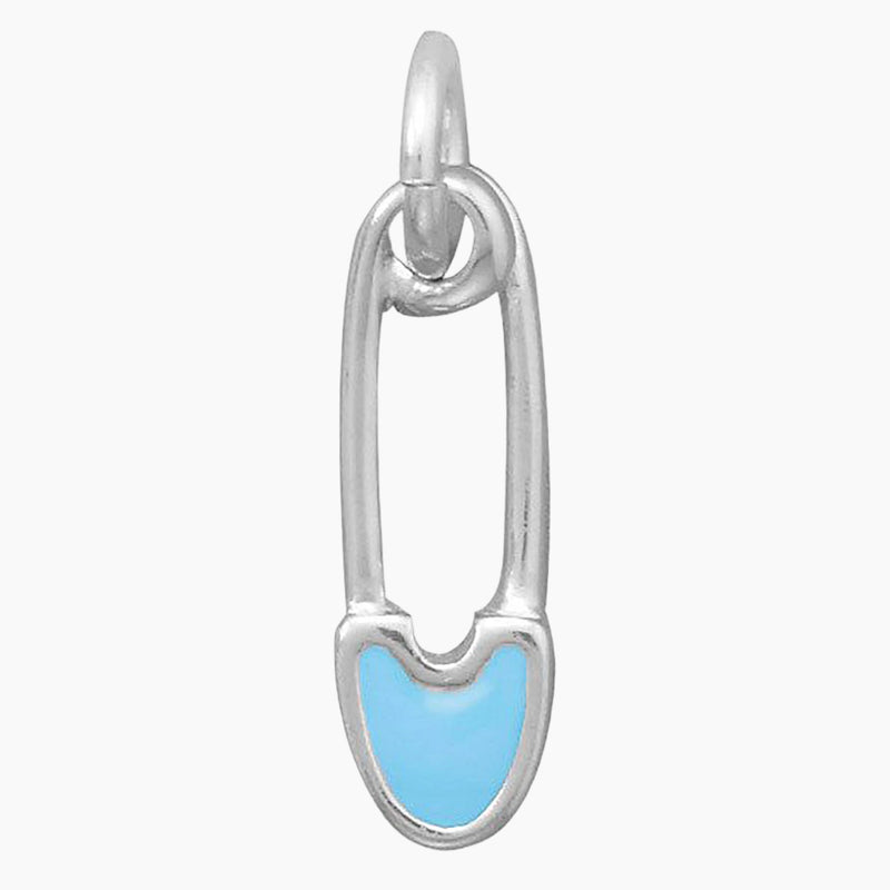 Blue Enamel Safety Pin Charm