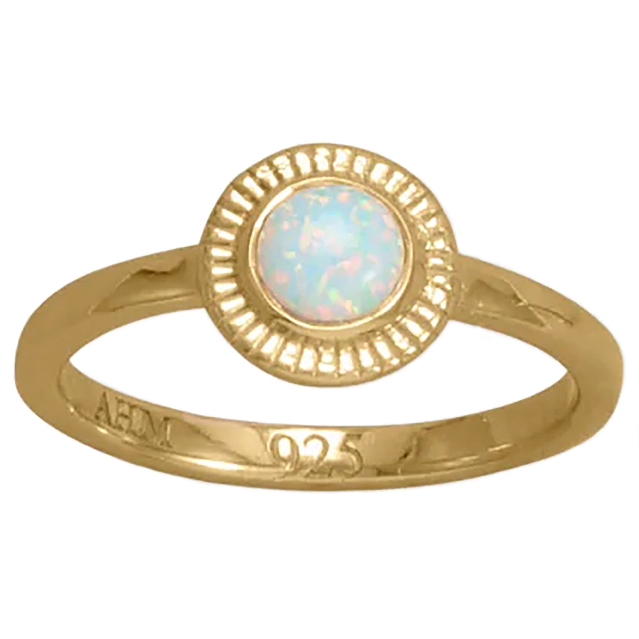 Blue Opal Gold Ring