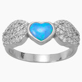 Blue Opal Heart Ring
