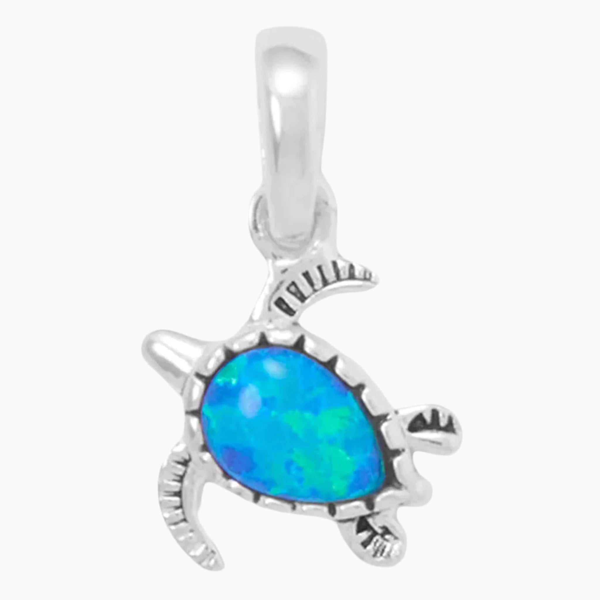 Blue Opal Sea Turtle Pendant