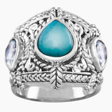 Blue Topaz and Turquoise Ring