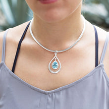 Blue Topaz Drop Pendant on Chain