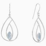 Blue Topaz Open Design Earrings