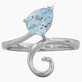 Blue Topaz Swirl Design Ring