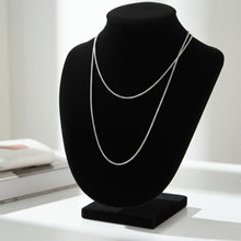 Light Box Chain Silver - 1mm Layered on Bust