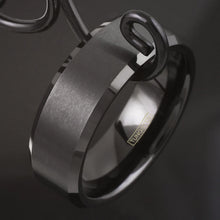 Brushed Finish Black Tungsten Ring Example