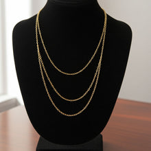 Cable Chain Gold - 1.5mm Layered on Bust Display