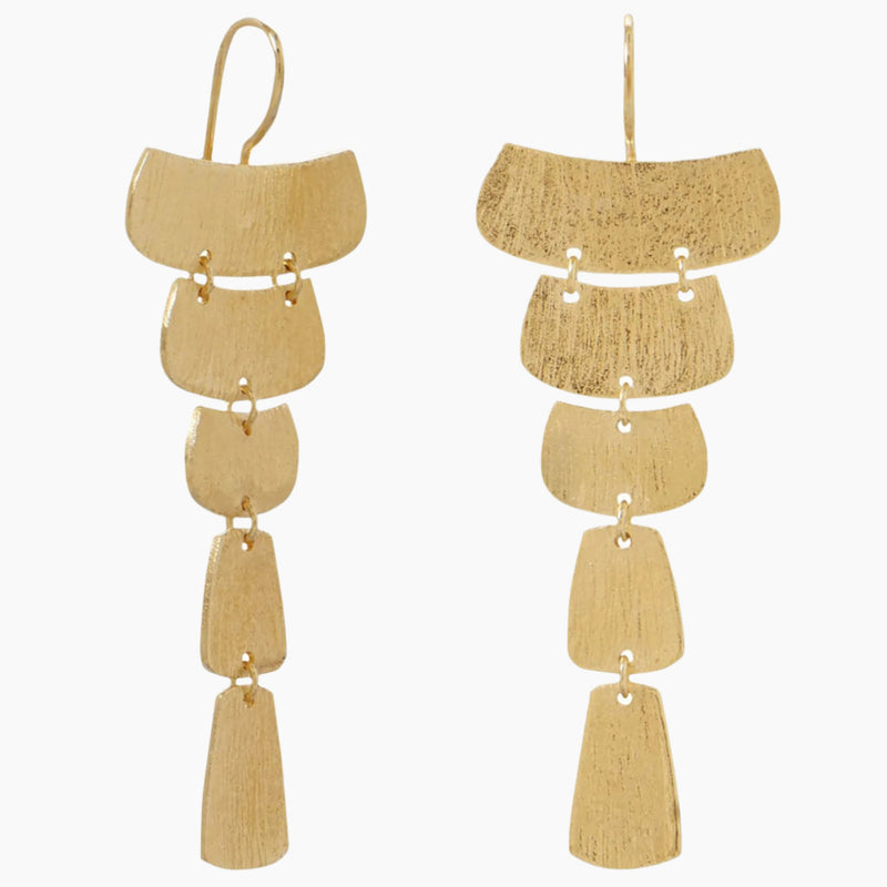 Cascading Plate Gold Earrings