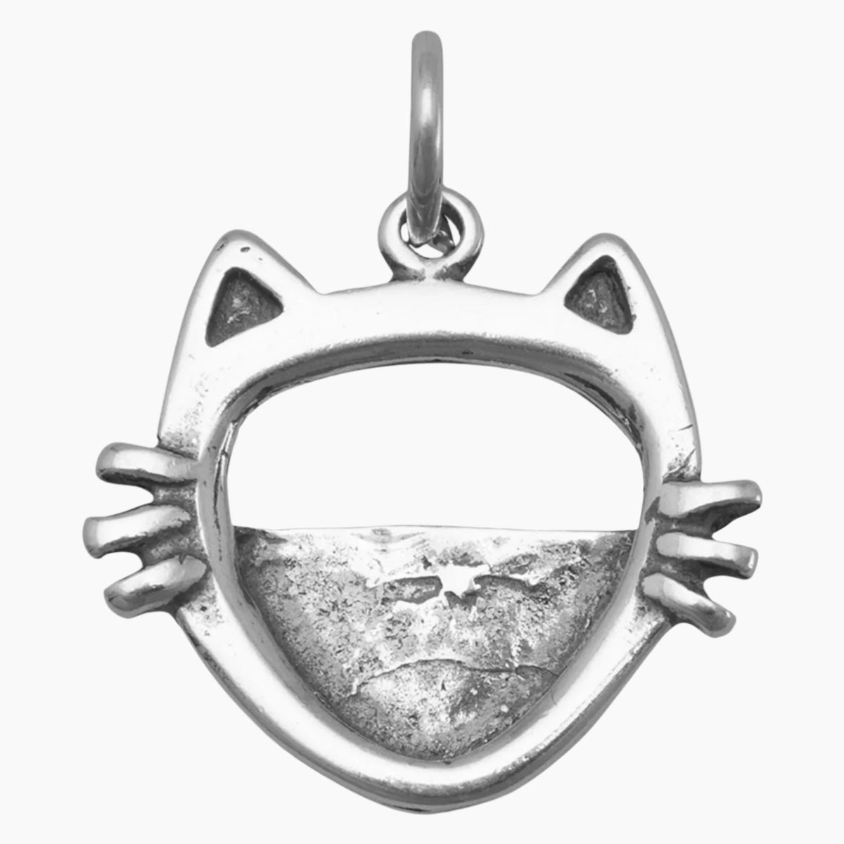 Cat Face Picture Frame Charm Open Frame