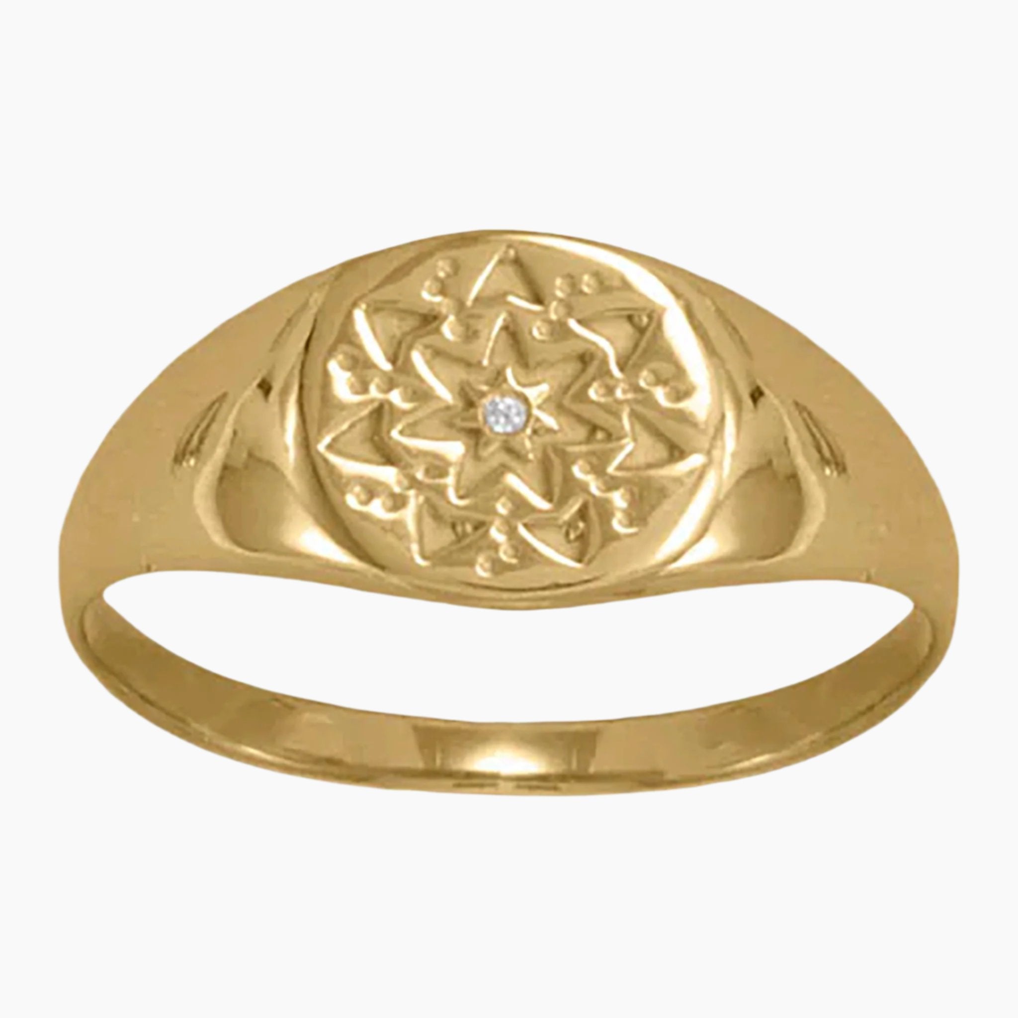 Celestial Star Design Gold Ring