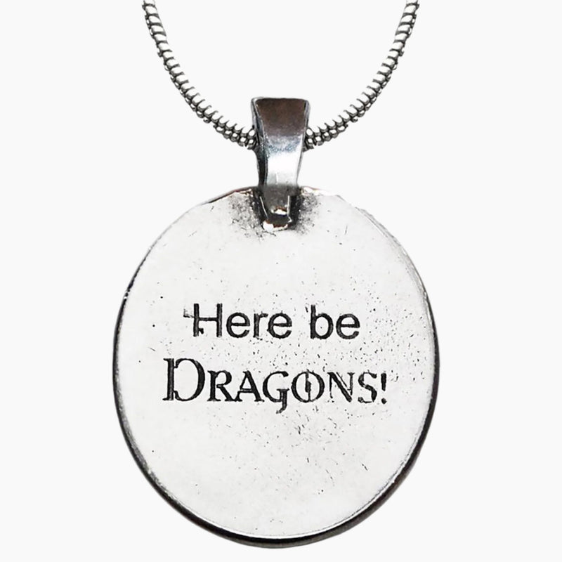 Celtic Dragon Design Pendant Necklace Inscription