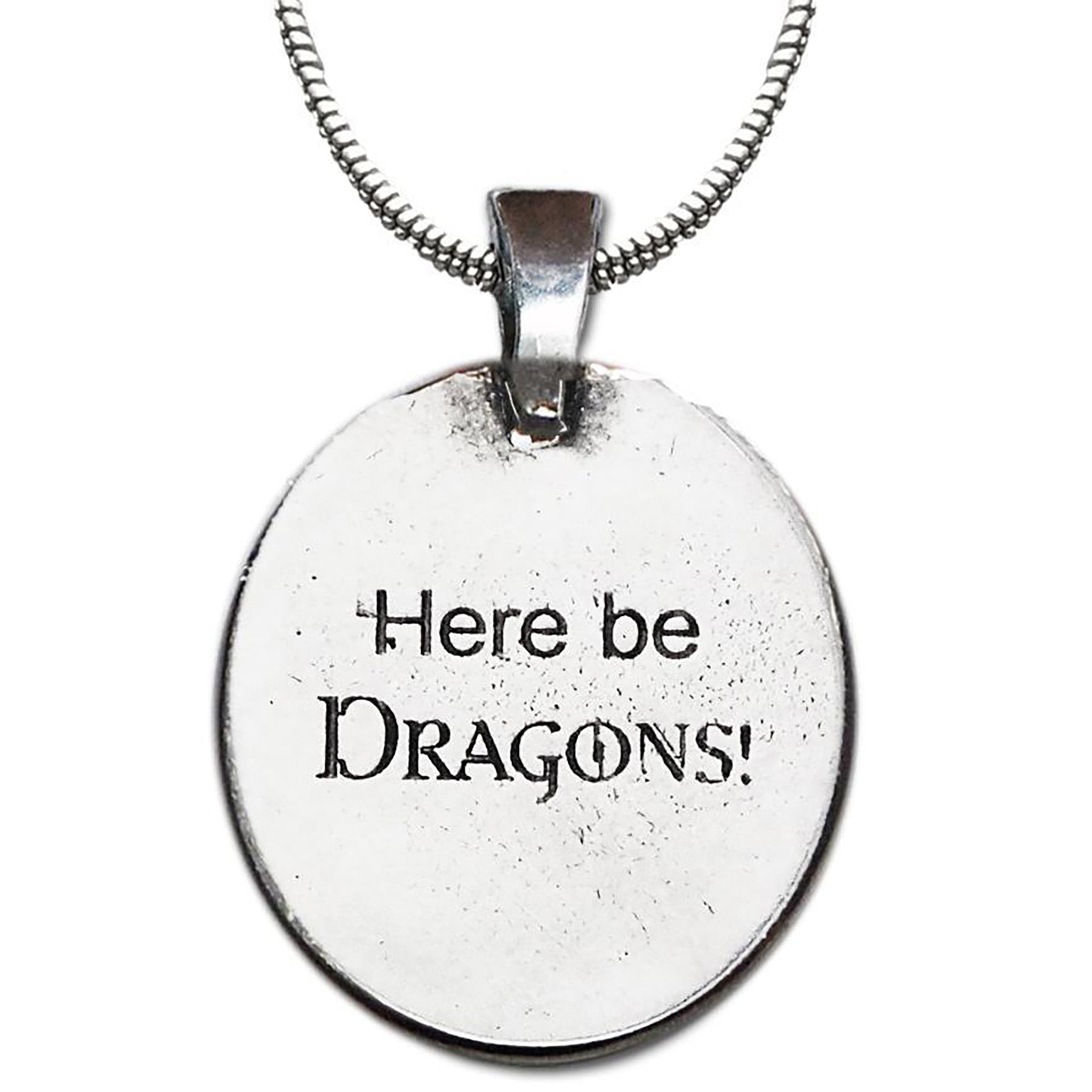 Celtic Dragon Design Pendant Necklace Inscription