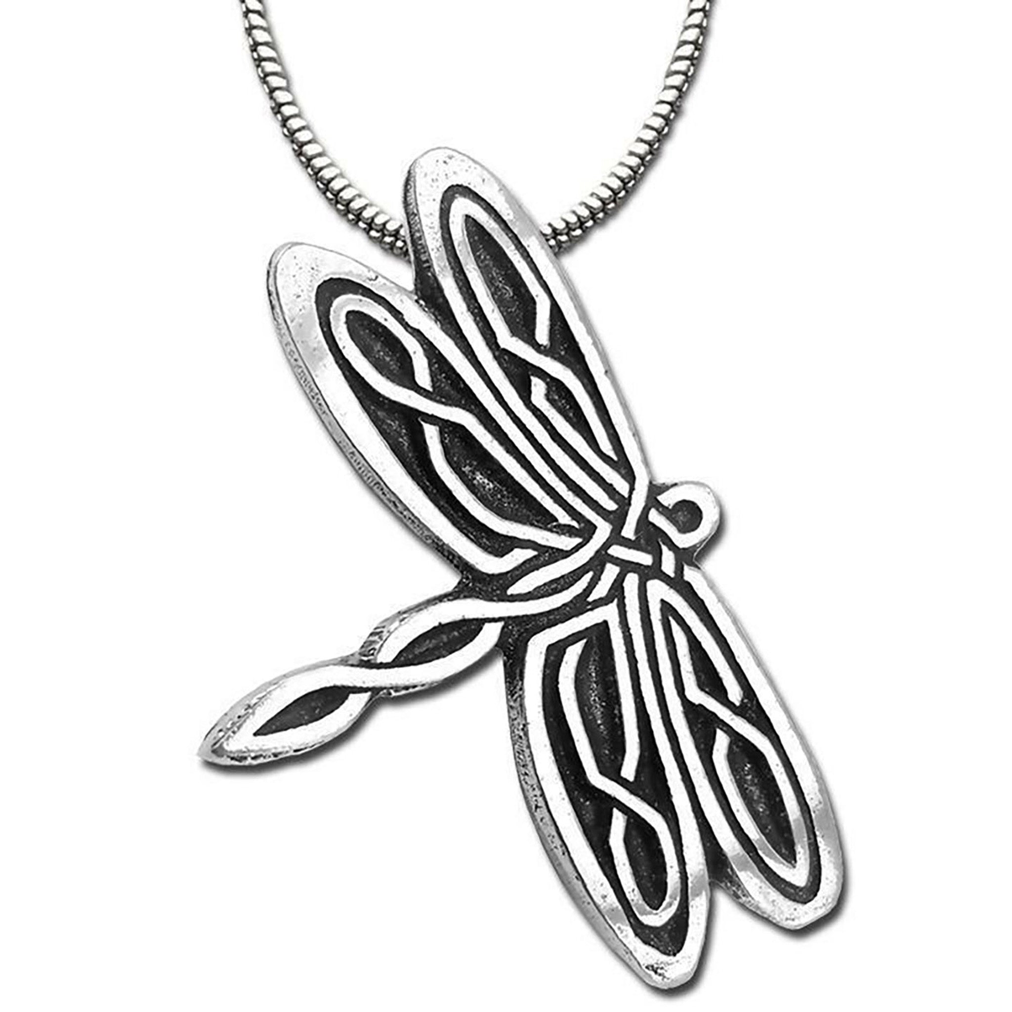 Celtic Dragonfly Pendant Necklace