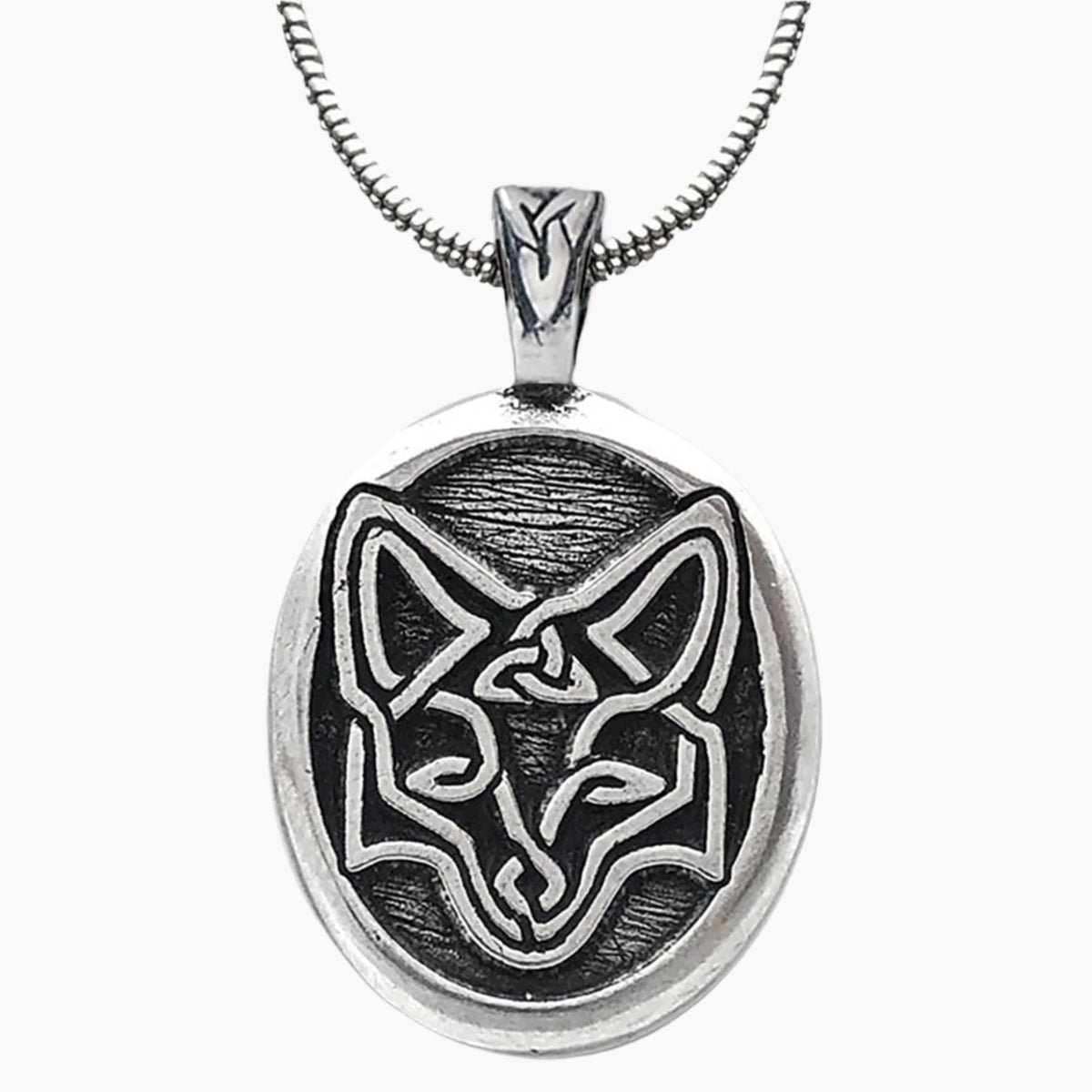 Celtic Fox Design Pendant Necklace