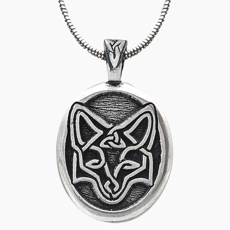 Celtic Fox Design Pendant Necklace