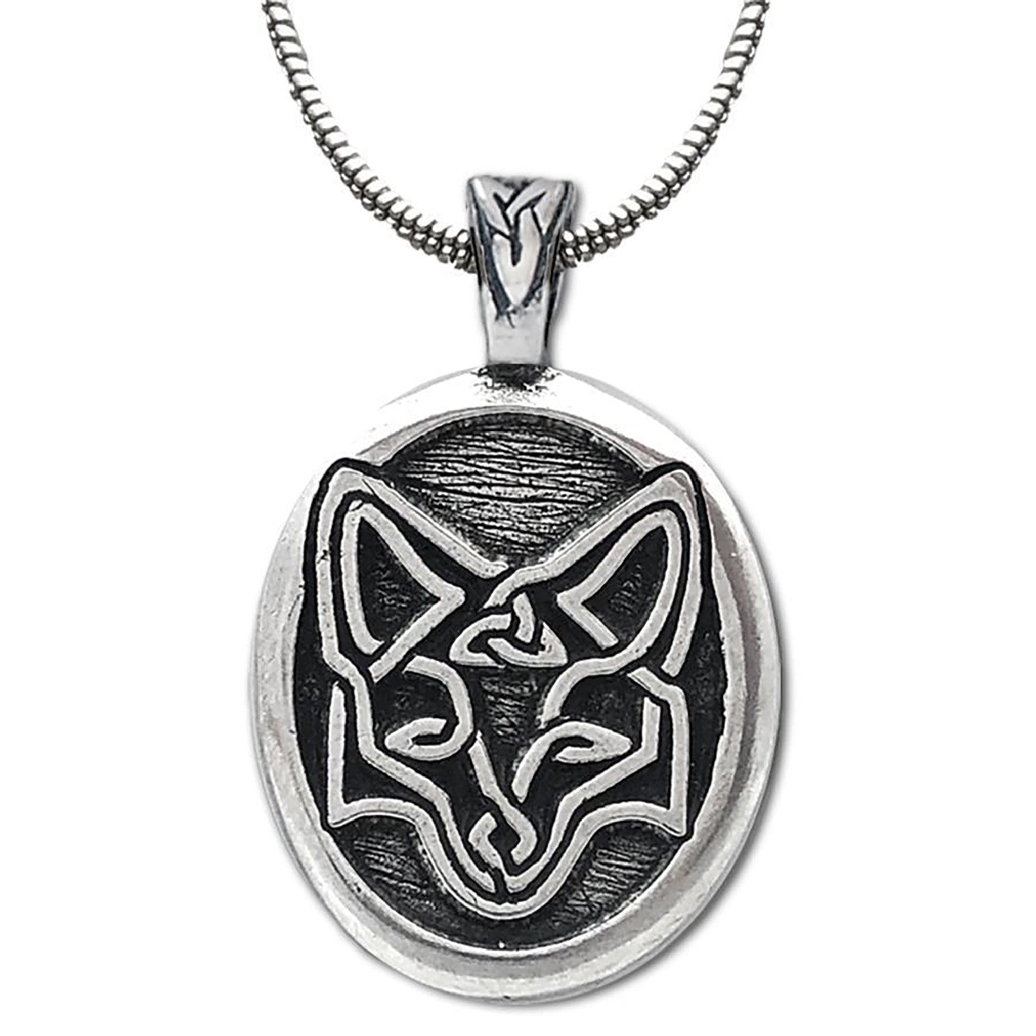 Celtic Fox Design Pendant Necklace