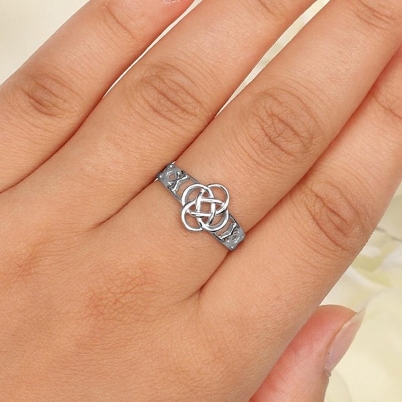 Celtic Knot Ring On Hand