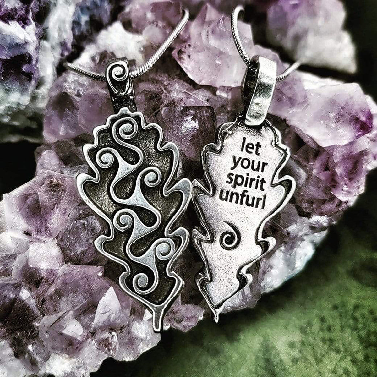 Celtic Oak Leaf Design Pendant Necklace