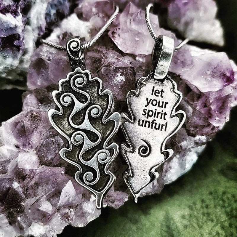 Celtic Oak Leaf Design Pendant Necklace