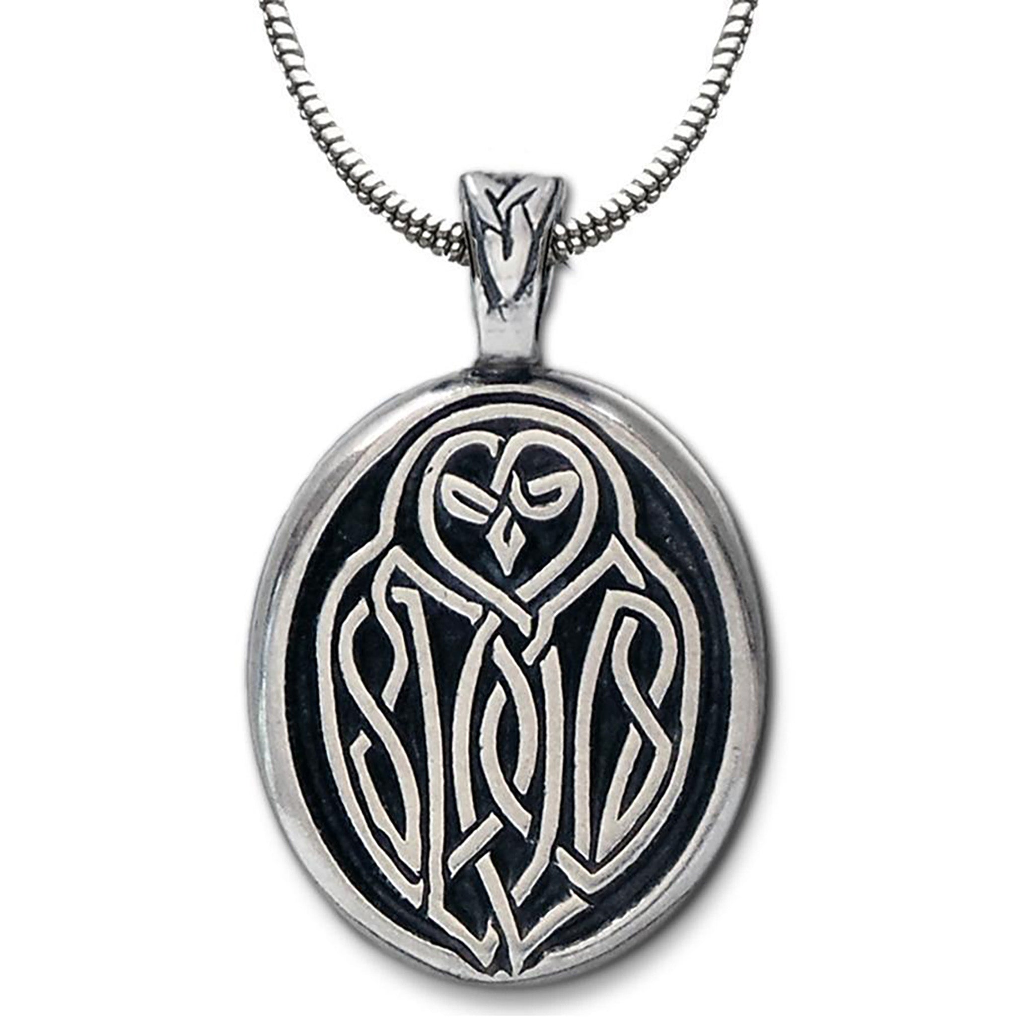 Celtic Owl Design Pendant Necklace