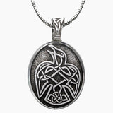 Celtic Raven Design Pendant Necklace