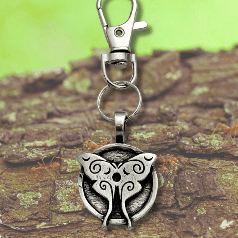 Celtic Spiral Luna Moth Design Bag Charm