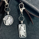 Celtic Spiral Standing Bear Design Bag Charm