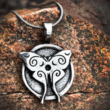 Celtic Spirals Luna Moth Design Pendant Necklace