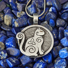 Celtic Spirals Sitting Cat Design Pendant Necklace Example