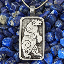 Celtic Spirals Standing Bear Design Pendant Necklace