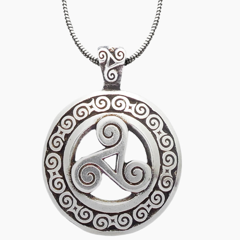 Celtic Triskele Pendant Necklace