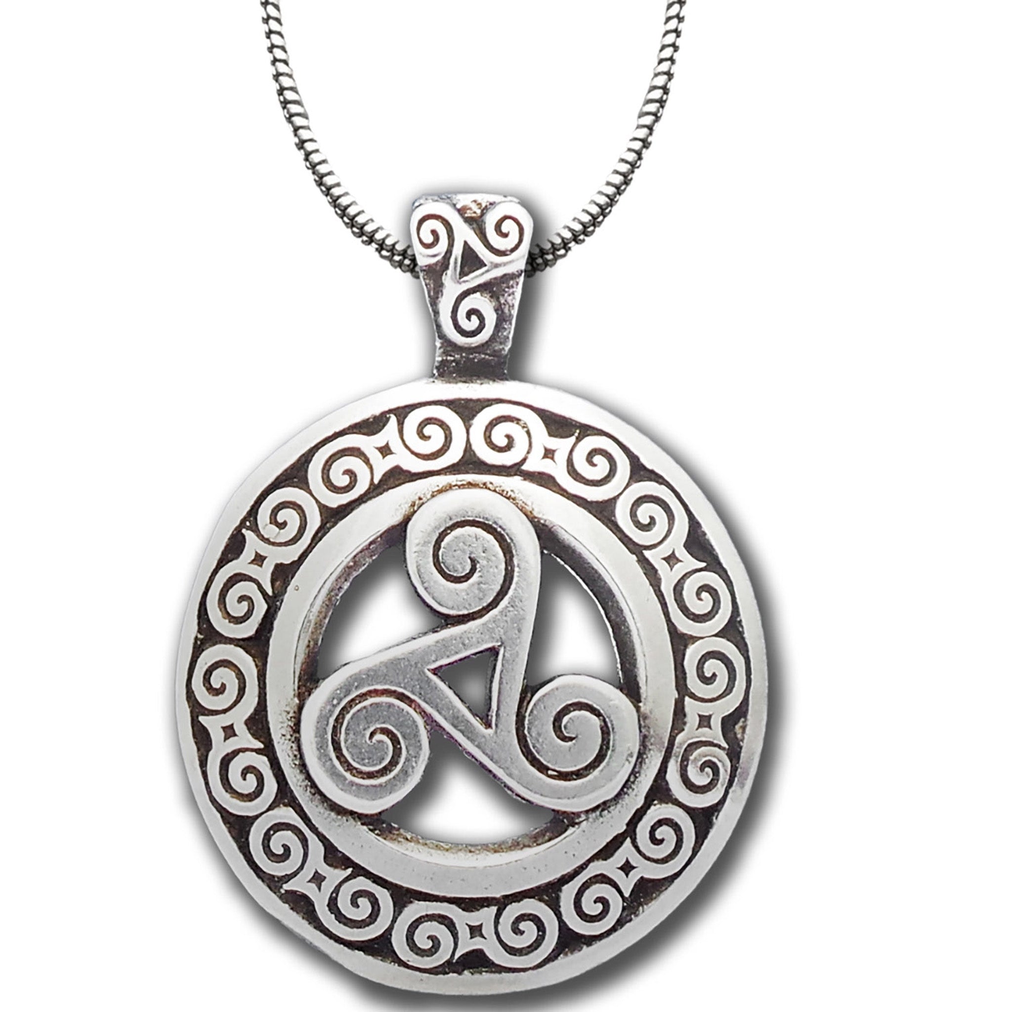 Celtic Triskele Pendant Necklace