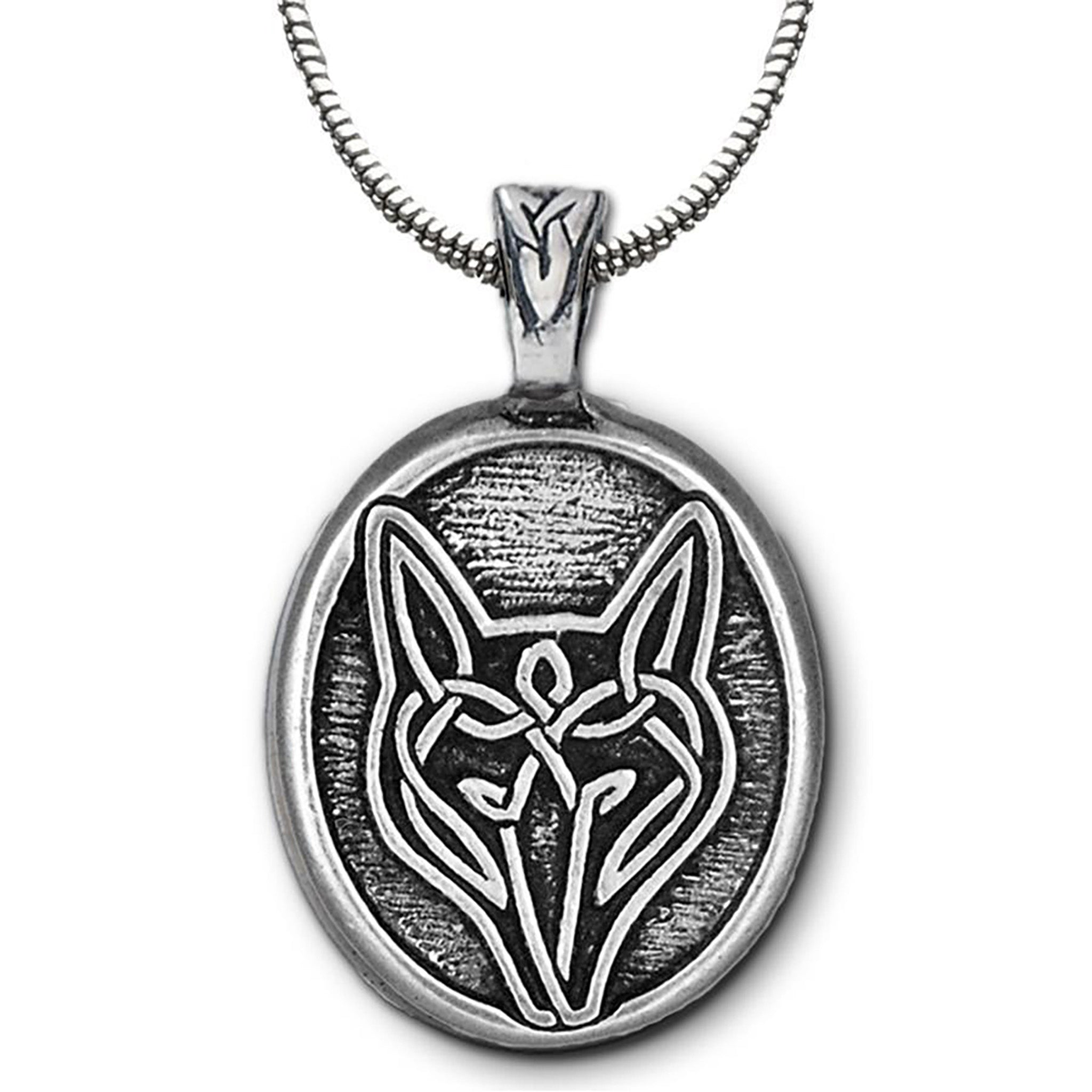 Celtic Wolf Design Pendant Necklace