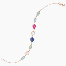 Chalcedony and Rainbow Moonstone Bracelet Open