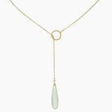 Chalcedony Drop Lariat Necklace